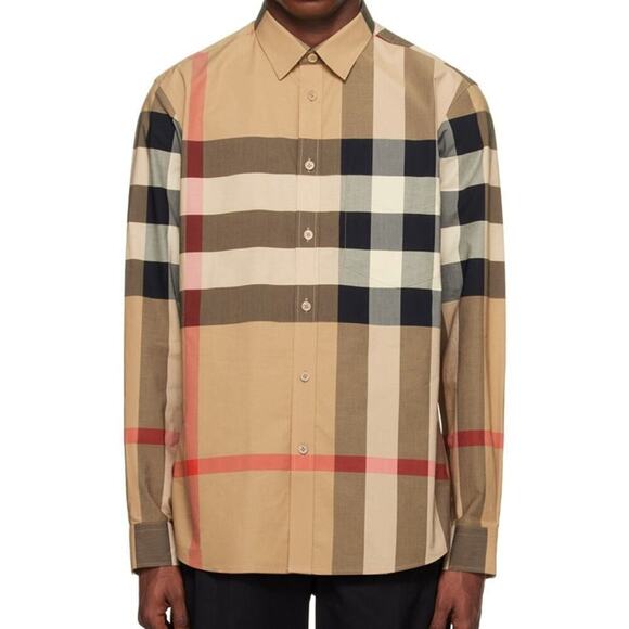 Burberry brand new men's check print shirt S